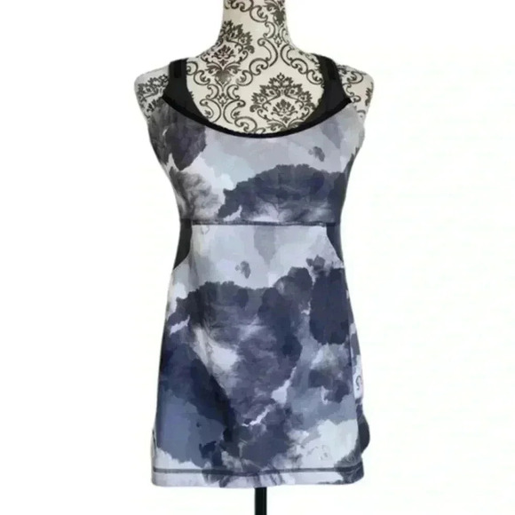 Lululemon Cross My Heart Tank Top White Coal Tinted Canvas Super Women's Medium - Picture 2 of 13